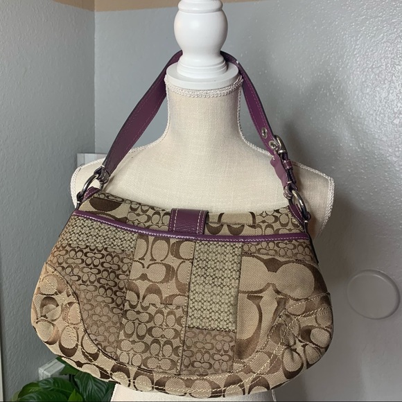 COACH purple patchwork shoulder bag - Picture 11 of 12
